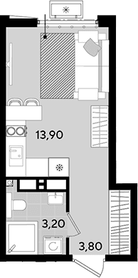 Продается 1-комн. квартира, 20.9 м²