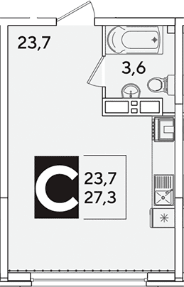 Продается 1-комн. квартира, 27.3 м²
