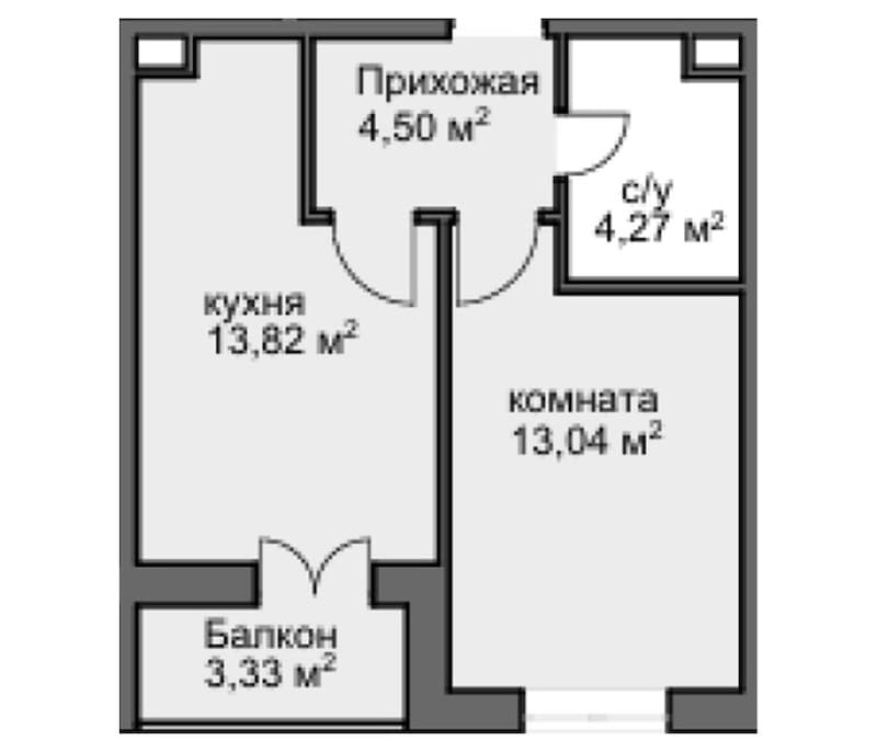Продается 2-комн. квартира, 45.65 м²