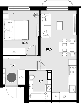 Продается 2-комн. квартира, 38.4 м²