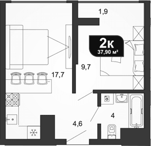 Продается 2-комн. квартира, 36 м²
