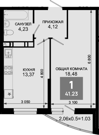 Продается 1-комн. квартира, 40.2 м²