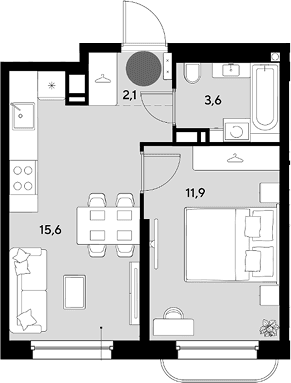 Продается 2-комн. квартира, 33.2 м²