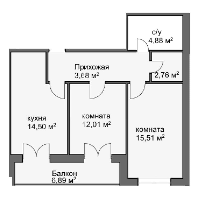 Продается 2-комн. квартира, 54.2 м²