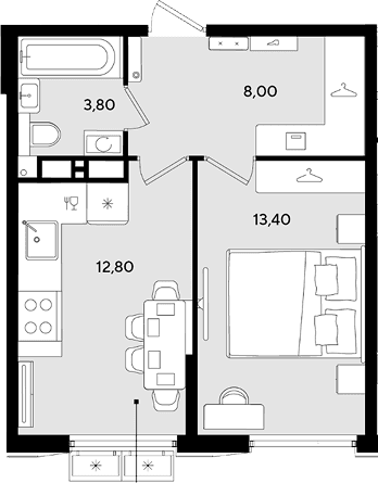 Продается 1-комн. квартира, 38 м²