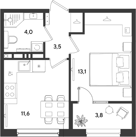 Продается 1-комн. квартира, 32.2 м²