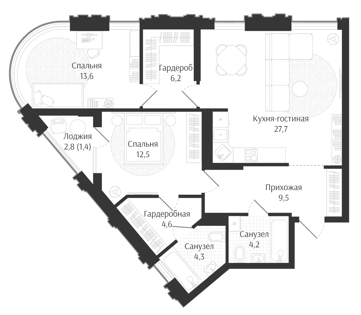 Продается 3-комн. квартира, 82.6 м²