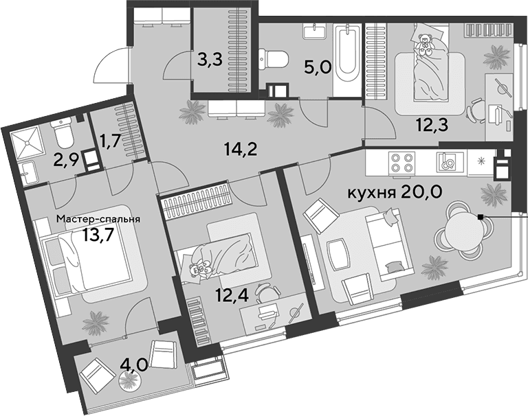 Продается 4-комн. квартира, 85.5 м²