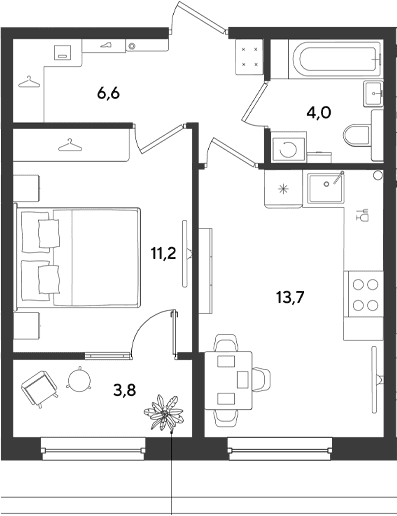 Продается 1-комн. квартира, 35.5 м²