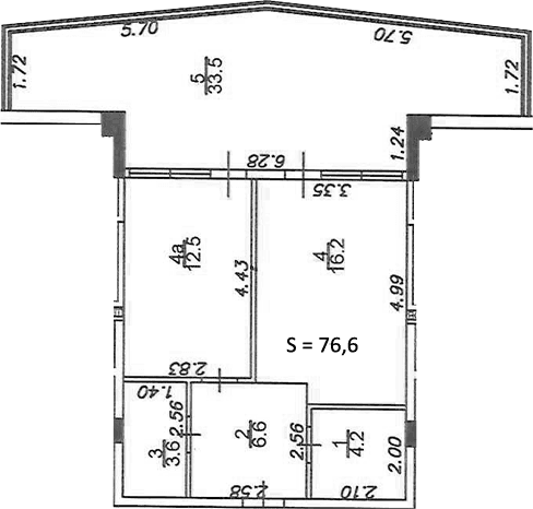 Продается 1-комн. квартира, 43.1 м²