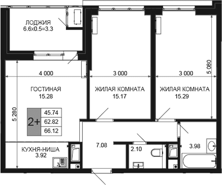 Продается 3-комн. квартира, 62.82 м²