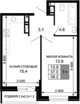 Продается 2-комн. квартира, 37 м²