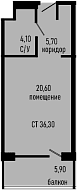 Продается 1-комн. квартира, 30.4 м²