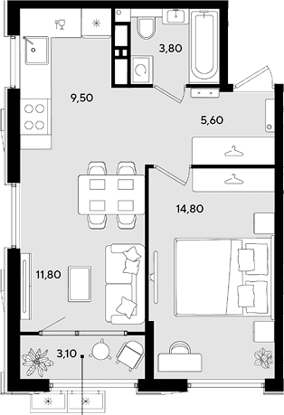 Продается 2-комн. квартира, 45.5 м²