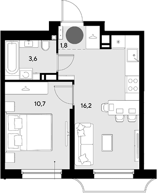 Продается 2-комн. квартира, 32.3 м²
