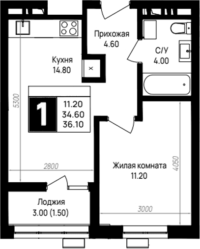 Продается 1-комн. квартира, 34.6 м²