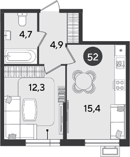 Продается 1-комн. квартира, 37.3 м²