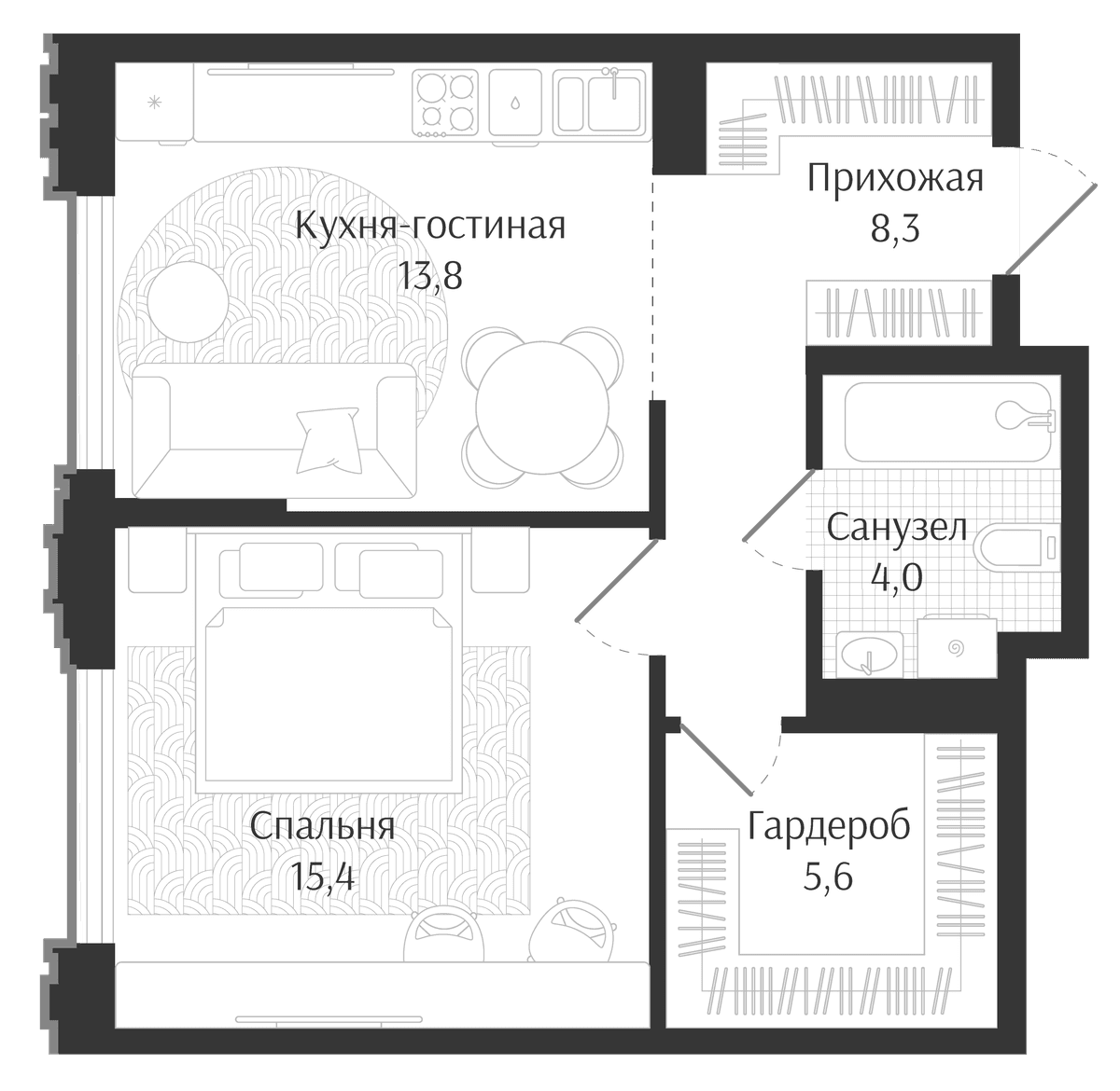 Продается 1-комн. квартира, 47.1 м²
