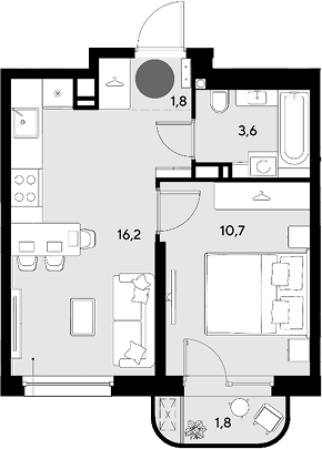 Продается 2-комн. квартира, 32.3 м²