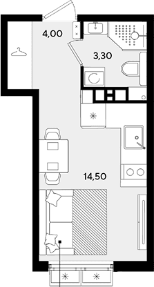 Продается 1-комн. квартира, 21.8 м²