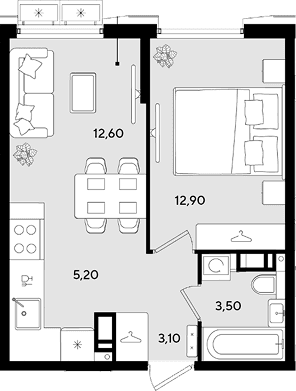 Продается 2-комн. квартира, 37.3 м²