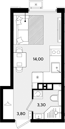Продается 1-комн. квартира, 21.1 м²