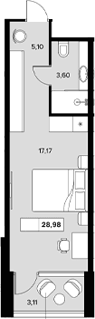 Продается 1-комн. квартира, 25.87 м²