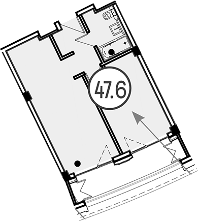 Продается 1-комн. квартира, 47.6 м²