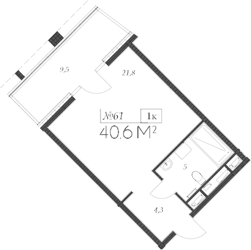 Продается 1-комн. квартира, 31.1 м²