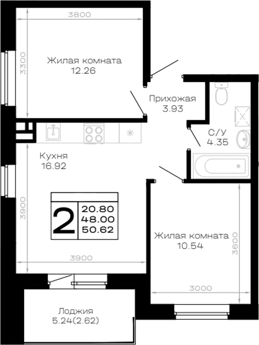 Продается 2-комн. квартира, 48 м²