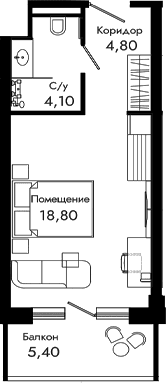 Продается 1-комн. квартира, 27.7 м²