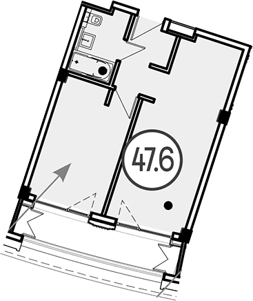 Продается 1-комн. квартира, 47.6 м²