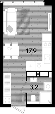 Продается 1-комн. квартира, 21.1 м²