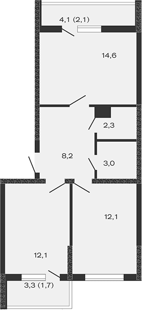 Продается 2-комн. квартира, 52.3 м²
