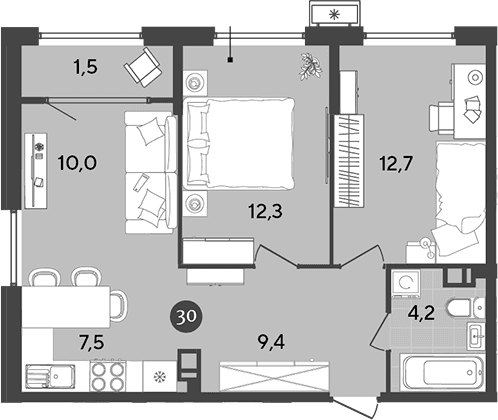 Продается 3-комн. квартира, 56.1 м²