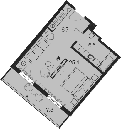 Продается 1-комн. квартира, 38.7 м²