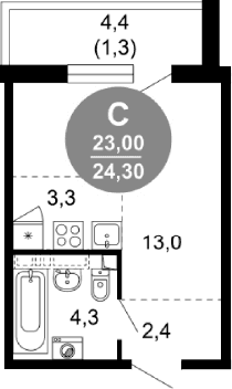 Продается 1-комн. квартира, 23 м²