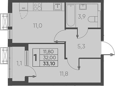 Продается 1-комн. квартира, 32 м²