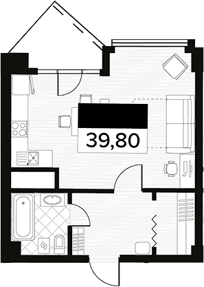 Продается 1-комн. квартира, 39.8 м²