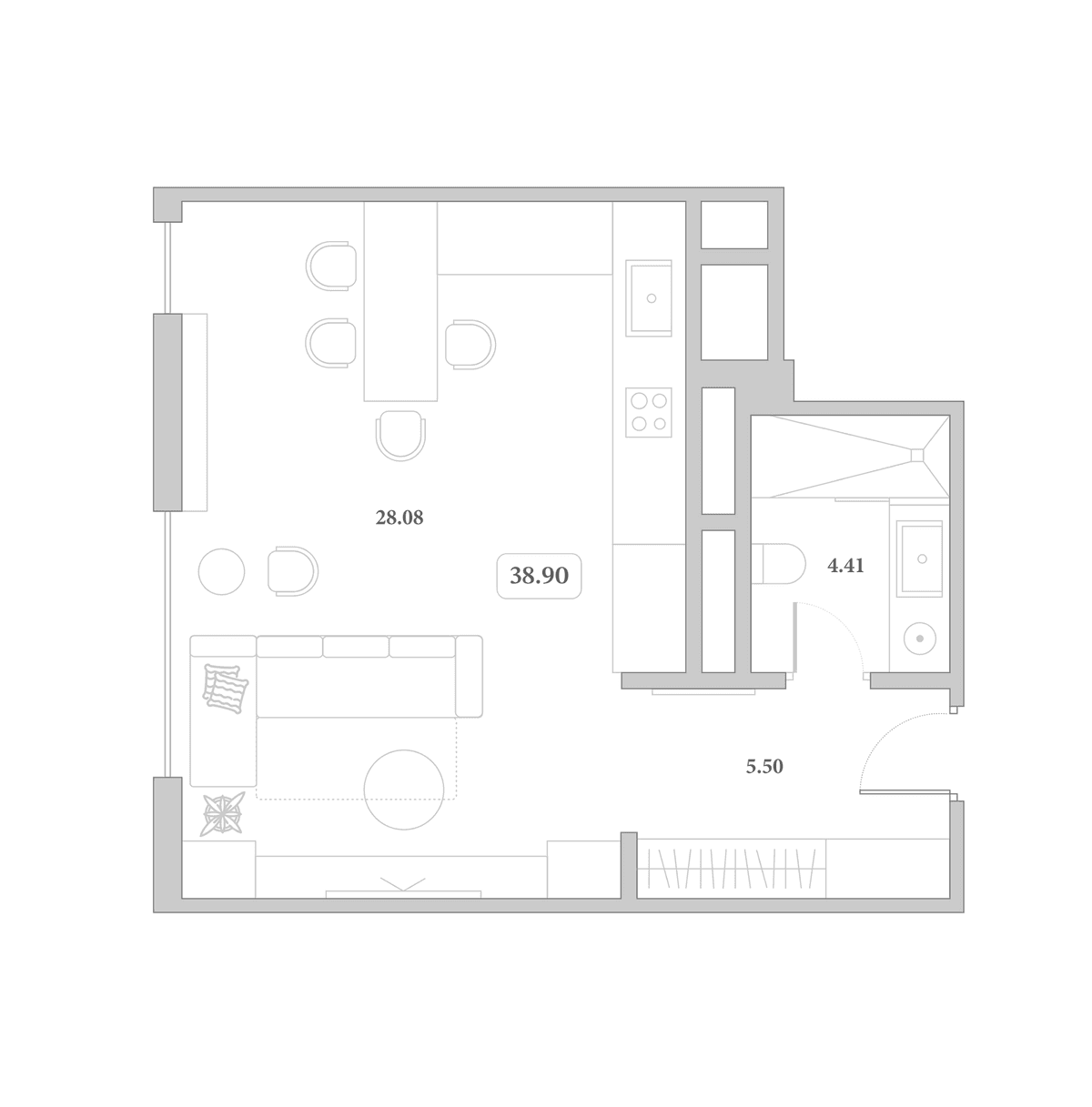 Продается 1-комн. квартира, 38.9 м²