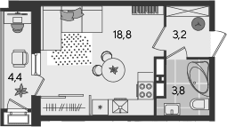 Продается 1-комн. квартира, 25.8 м²