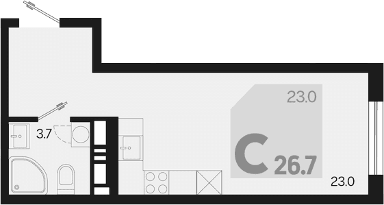 Продается 1-комн. квартира, 26.7 м²