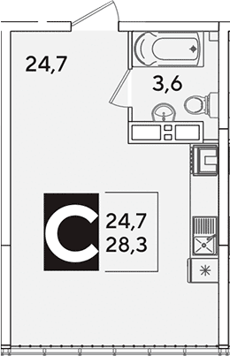 Продается 1-комн. квартира, 28.3 м²