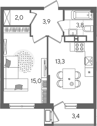 Продается 1-комн. квартира, 38 м²