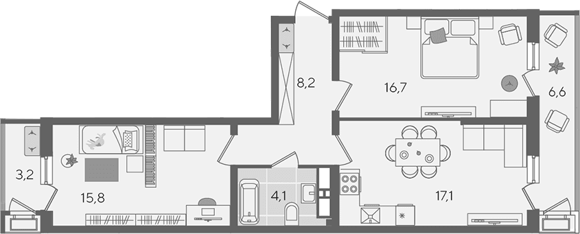 Продается 3-комн. квартира, 61.9 м²