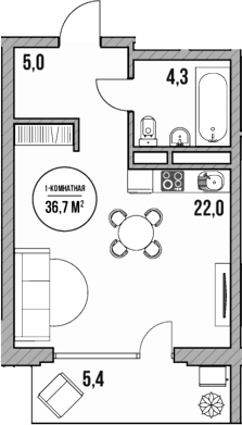 Продается 1-комн. квартира, 31.3 м²
