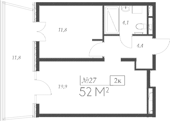 Продается 2-комн. квартира, 40.2 м²