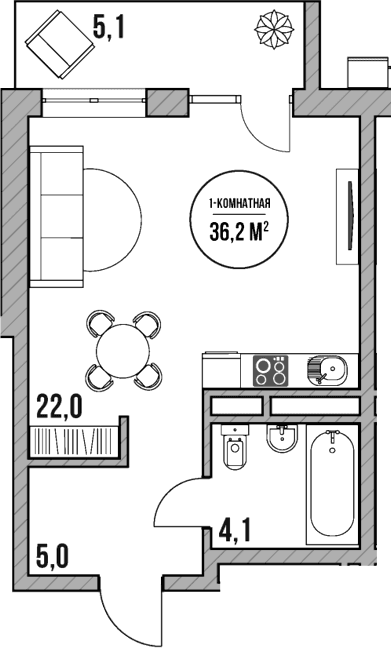 Продается 1-комн. квартира, 31.1 м²