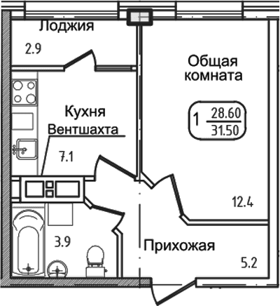 Продается 1-комн. квартира, 27.8 м²