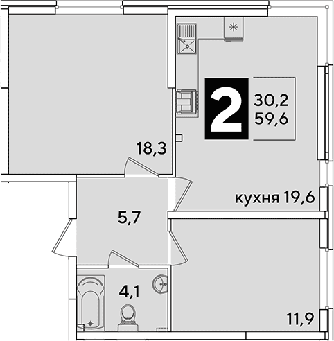 Продается 3-комн. квартира, 59.6 м²